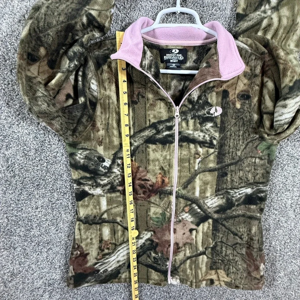 Mossy Oak Break-Up Infinity Fleece Jacket XL 16-18 Pink Trim Full Zip Camo